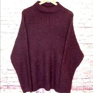 Apt. 9 | High Neck Midnight Grape Shine (Burgundy) Mockneck Sweater